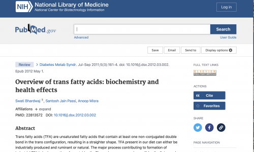 overview of trans fatty acids